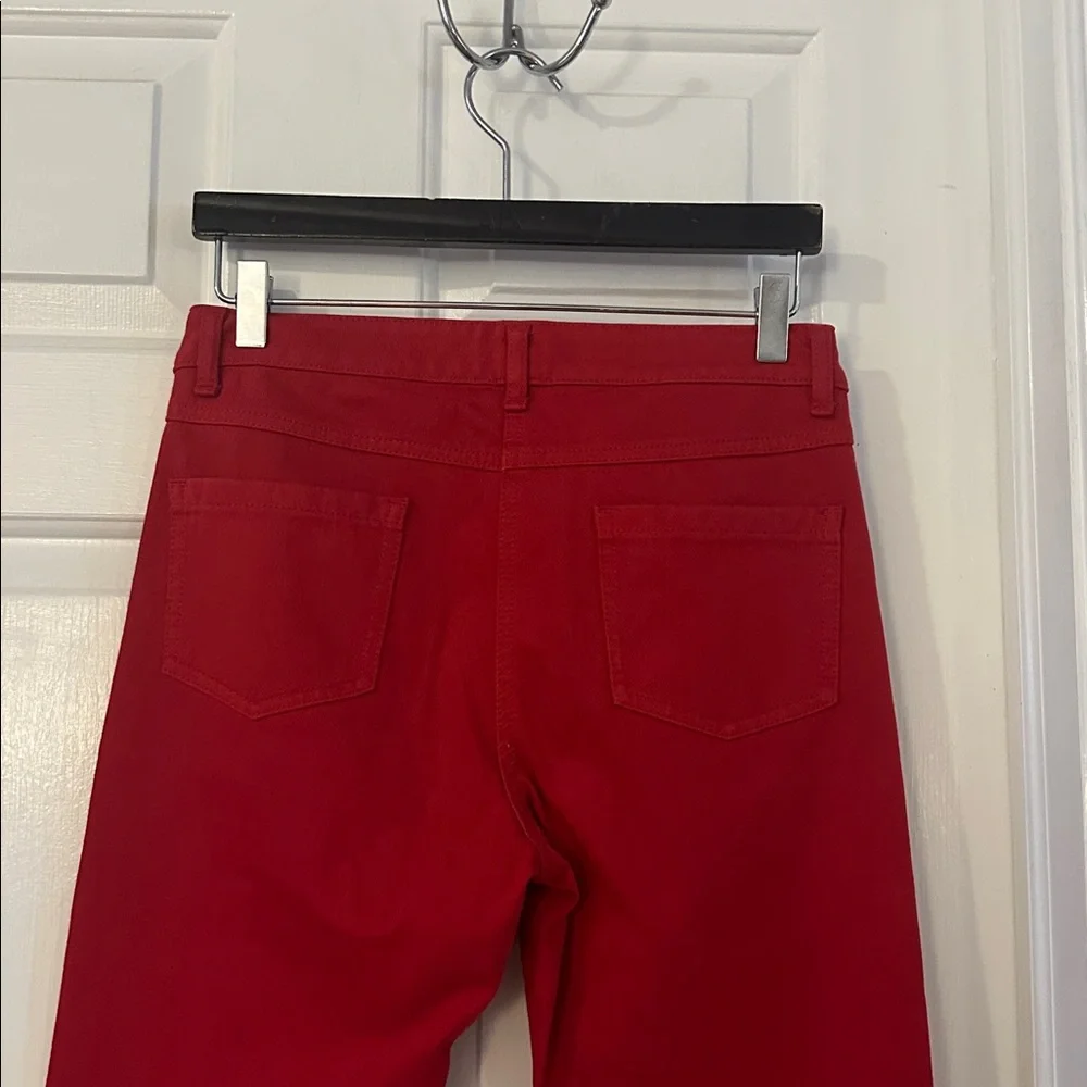 Women J. McLaughlin Vibrant Red Cotton & Spandex Skinny Jeans Size 2 - Picture 6 of 7
